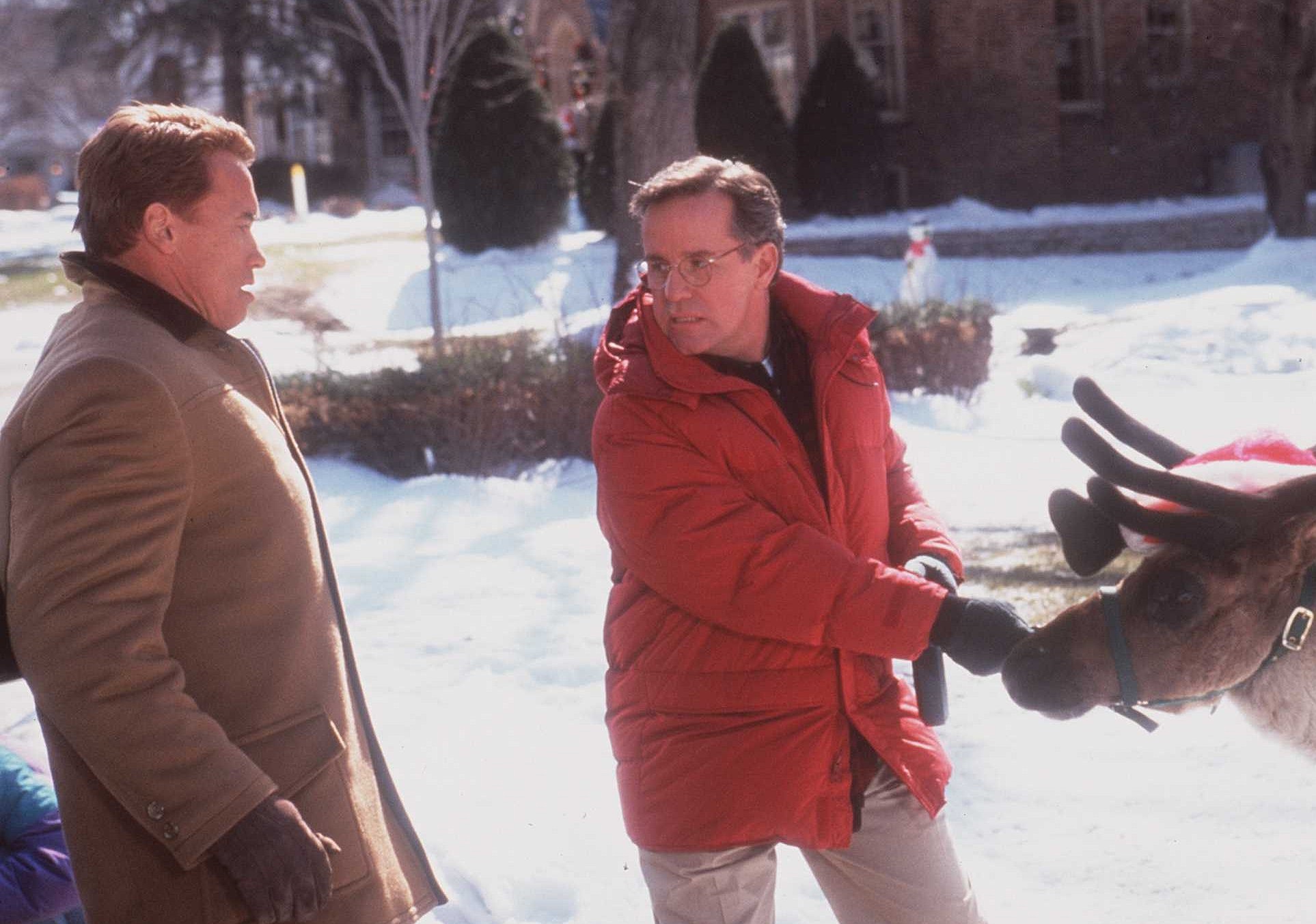 1996 Arnold Schwarzenegger and Phil Hartman stars in the new movie "Jingle All The Way".